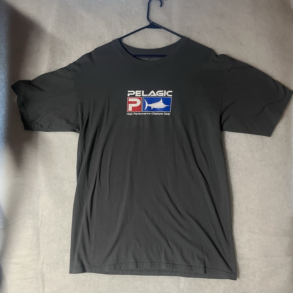 Pelagic High Performance Offshore Gear Fishing Shirt Men's Size Large Grey